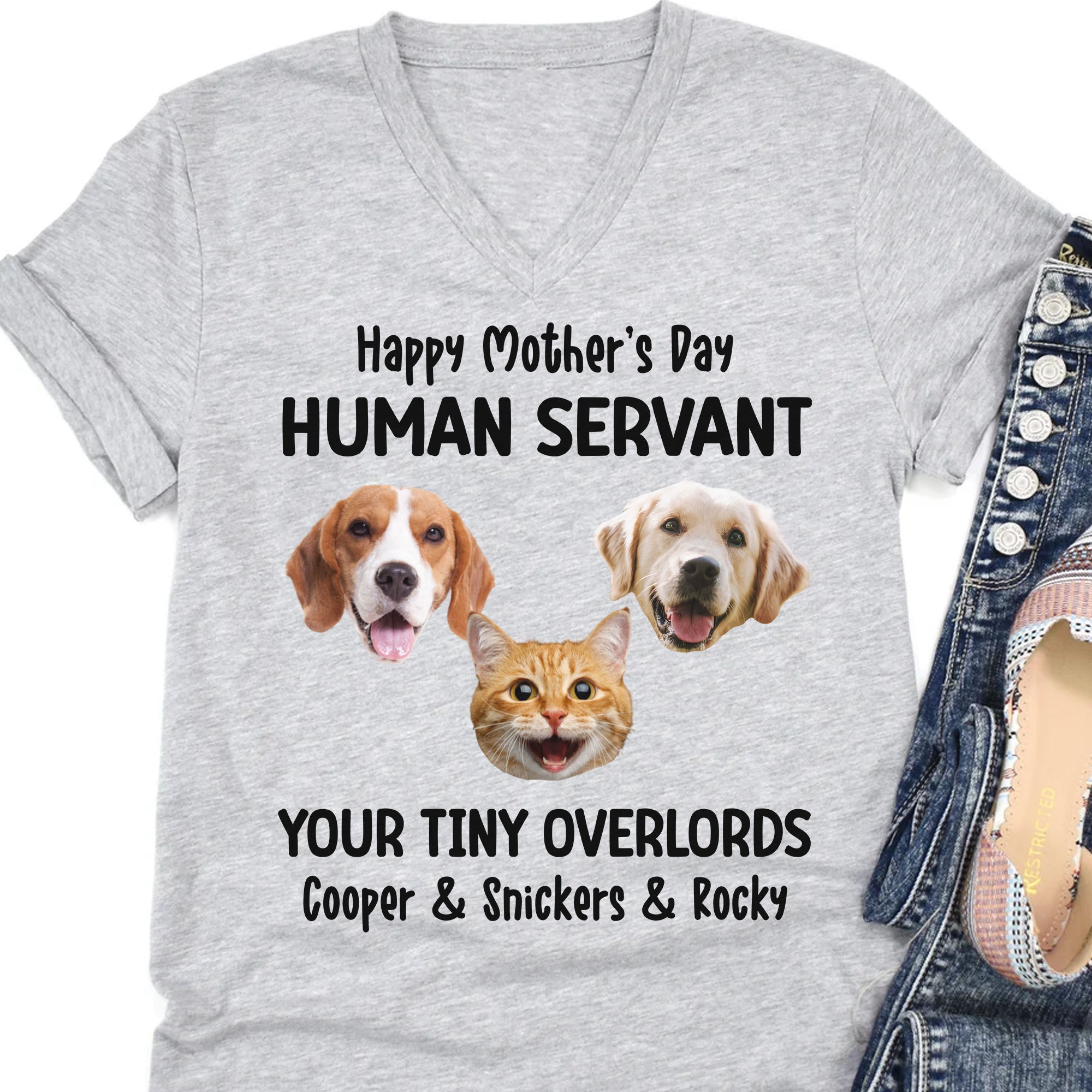 To My Human Servant Personalized Custom Photo Dog Cat Bright Shirt C783