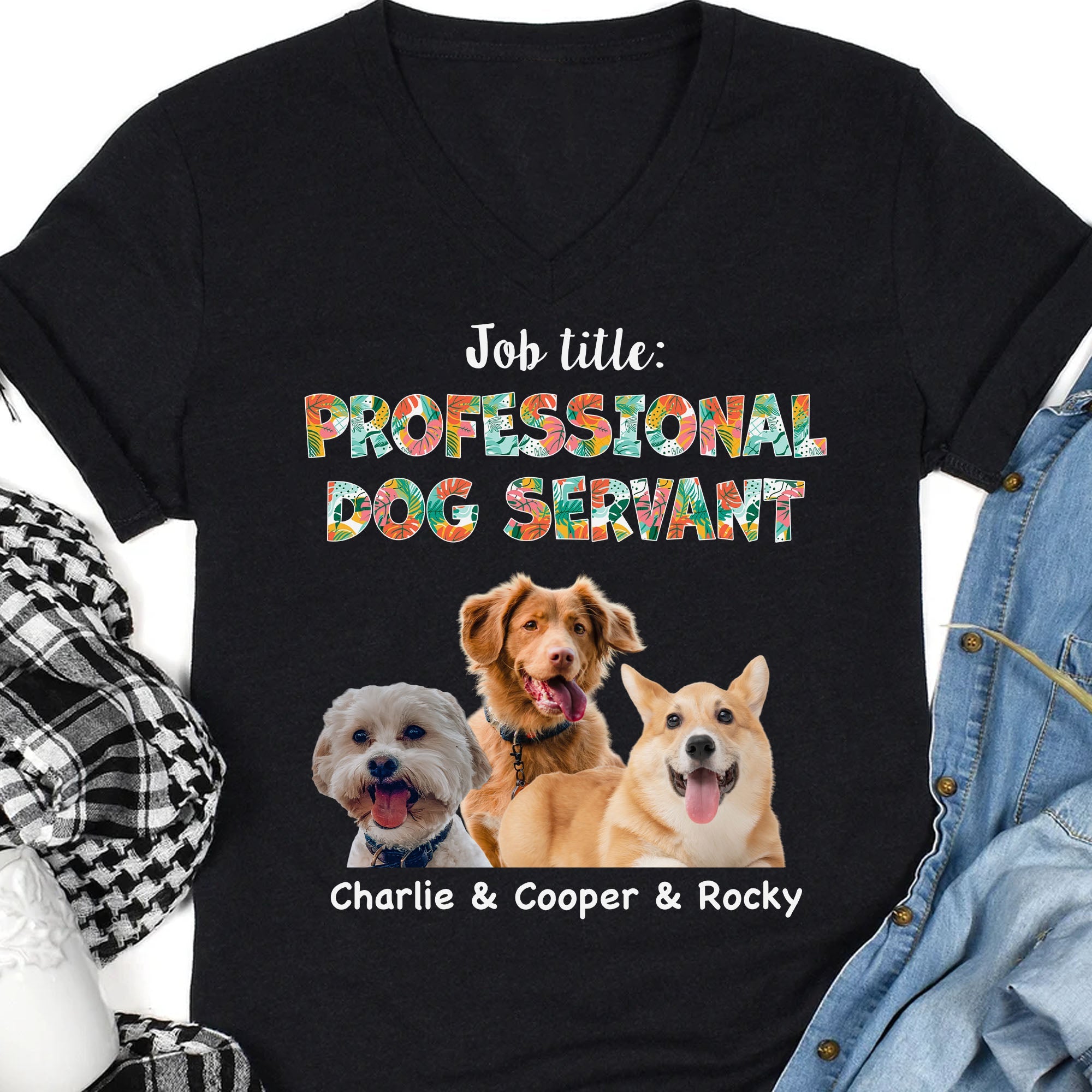 Professional Dog Servant, Live Preview Personalized Custom Photo Dog Shirt C852