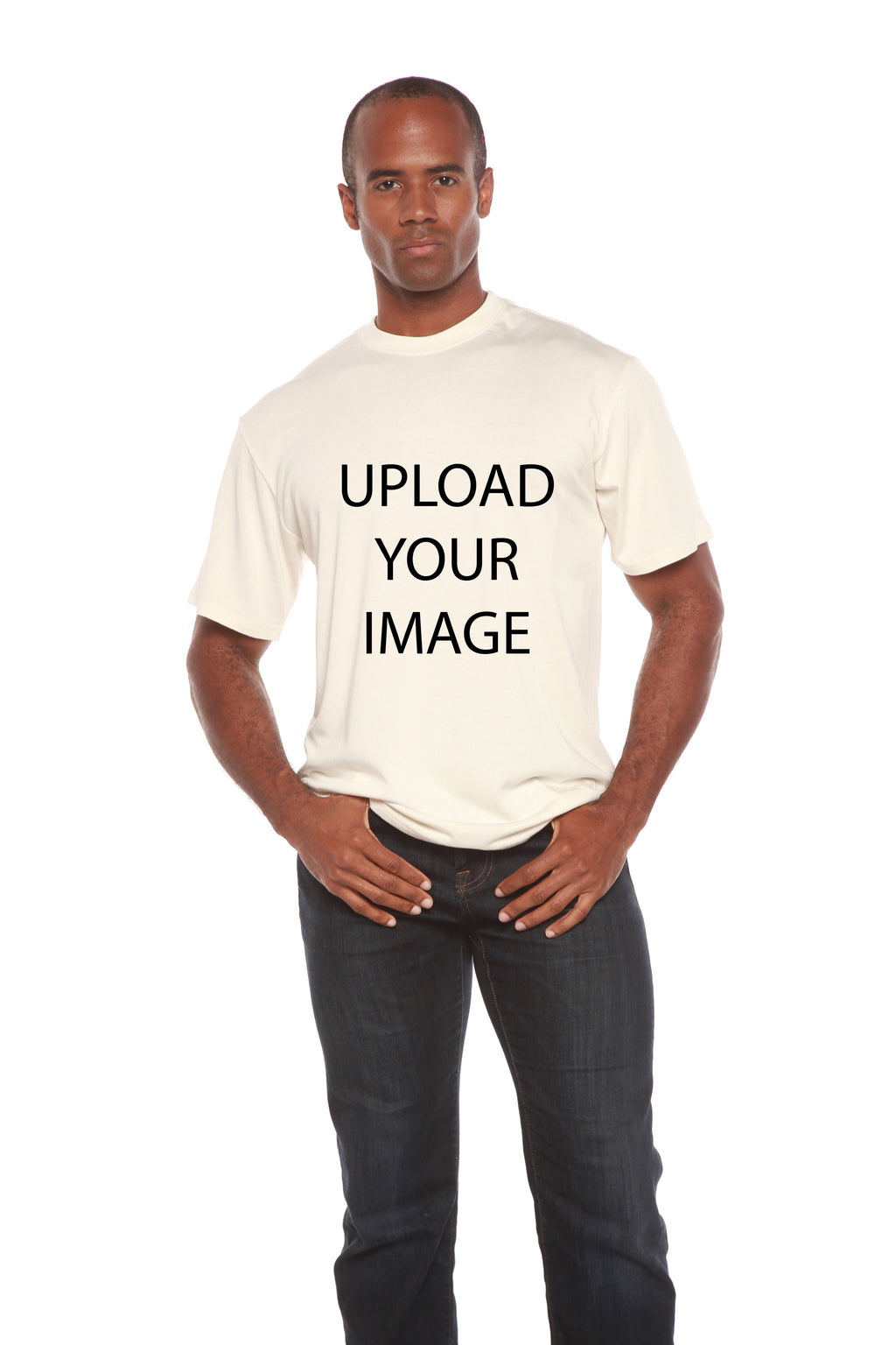 Custom Printed Men's Bamboo Viscose/Organic Cotton Short Sleeve T-Shirt