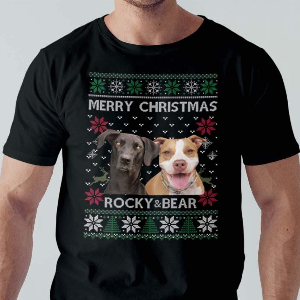 Custom Photo Ugly Christmas Ya Filthy Animal Dog Cat Sweatshirt, Dog Lover Sweater Christmas C1604
