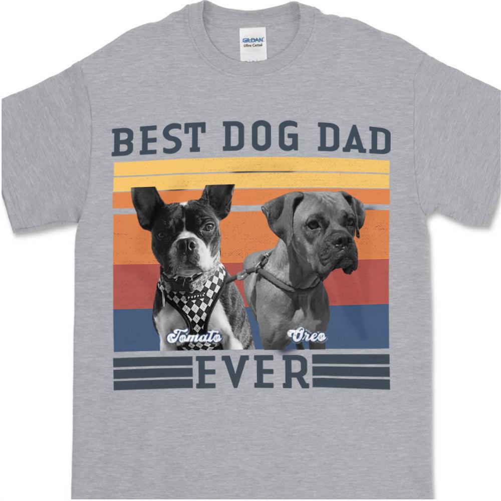 Best Dog Dad Ever Bright Dog Photo Shirt