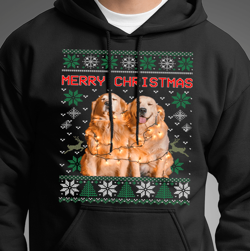 Upload Photo Christmas Ugly Dog Cat Sweatshirt Hoodie