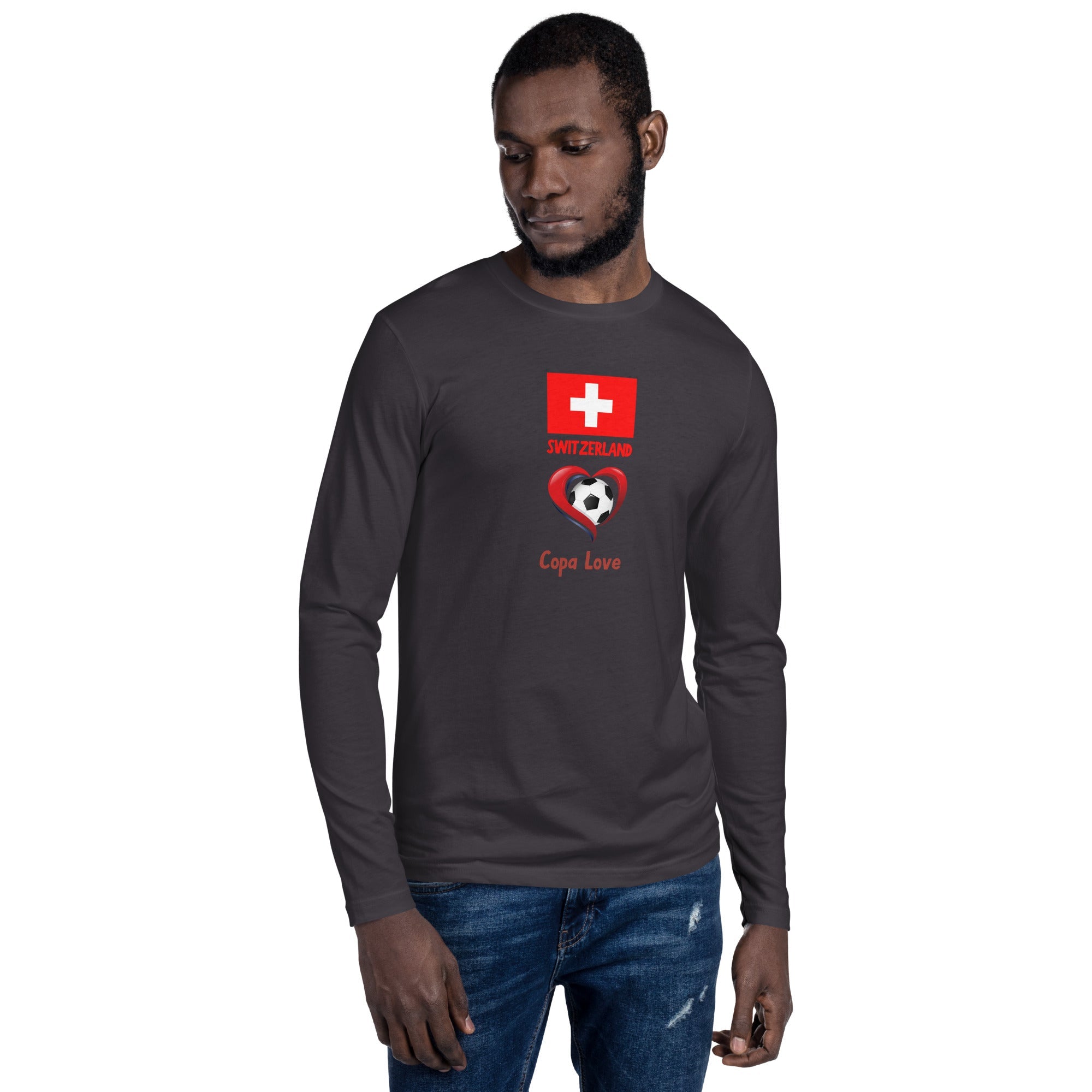 SWITZERLAND - Copa Love Premium Long Sleeve Fitted Crew Shirt