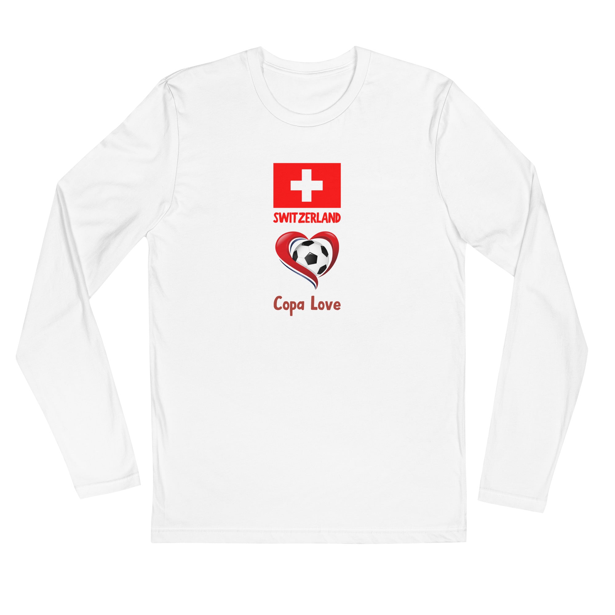 SWITZERLAND - Copa Love Premium Long Sleeve Fitted Crew Shirt