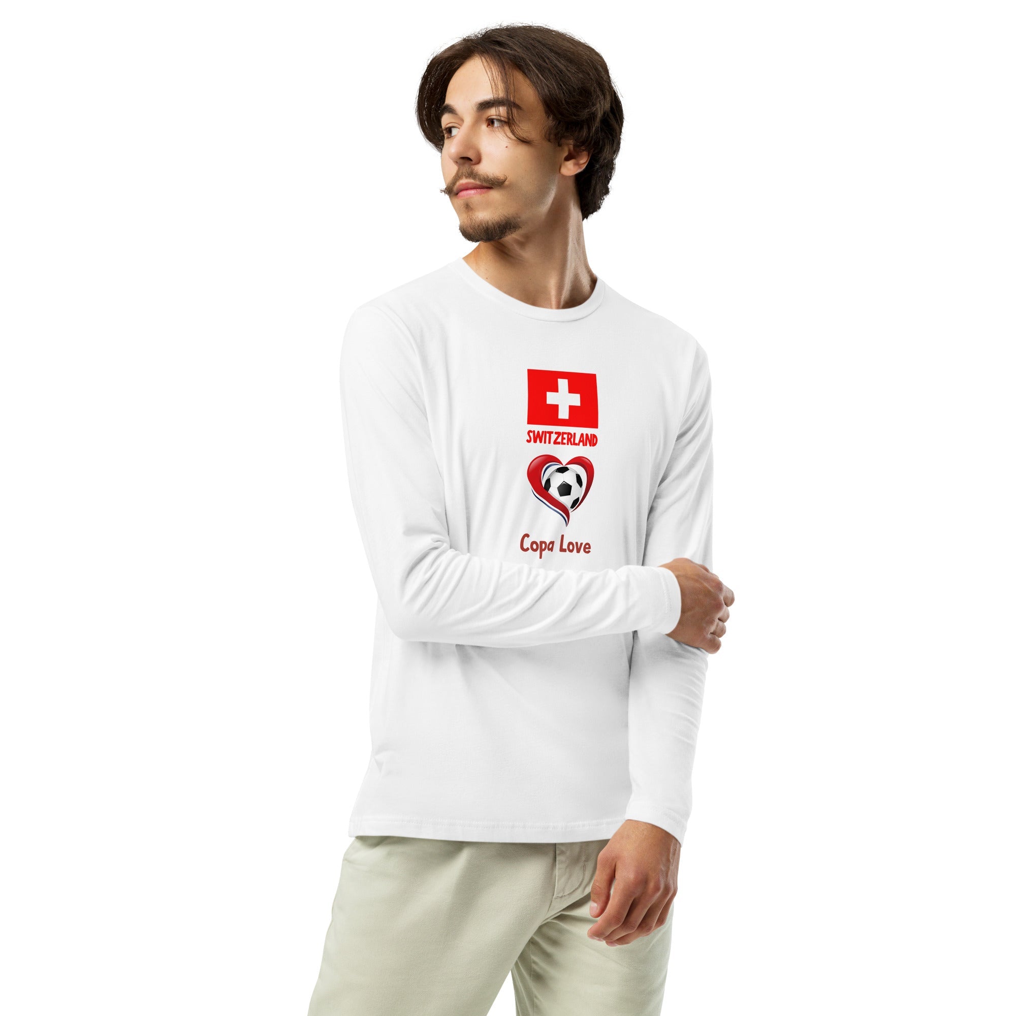 SWITZERLAND - Copa Love Premium Long Sleeve Fitted Crew Shirt
