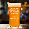 Look At You Landing My Mom And Getting Me As A Bonus | Personalized Funny Whiskey Glass For Stepdad | Father’s Day Gift for Bonus Dad, Best Stepfather 682237