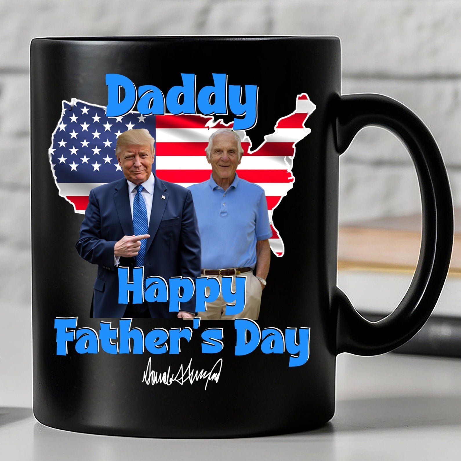My Mom/Dad With Donald Trump Custom Photo Black Mug | Birthday Mug | Funny Birthday Gift Ideas 682048 - GOP