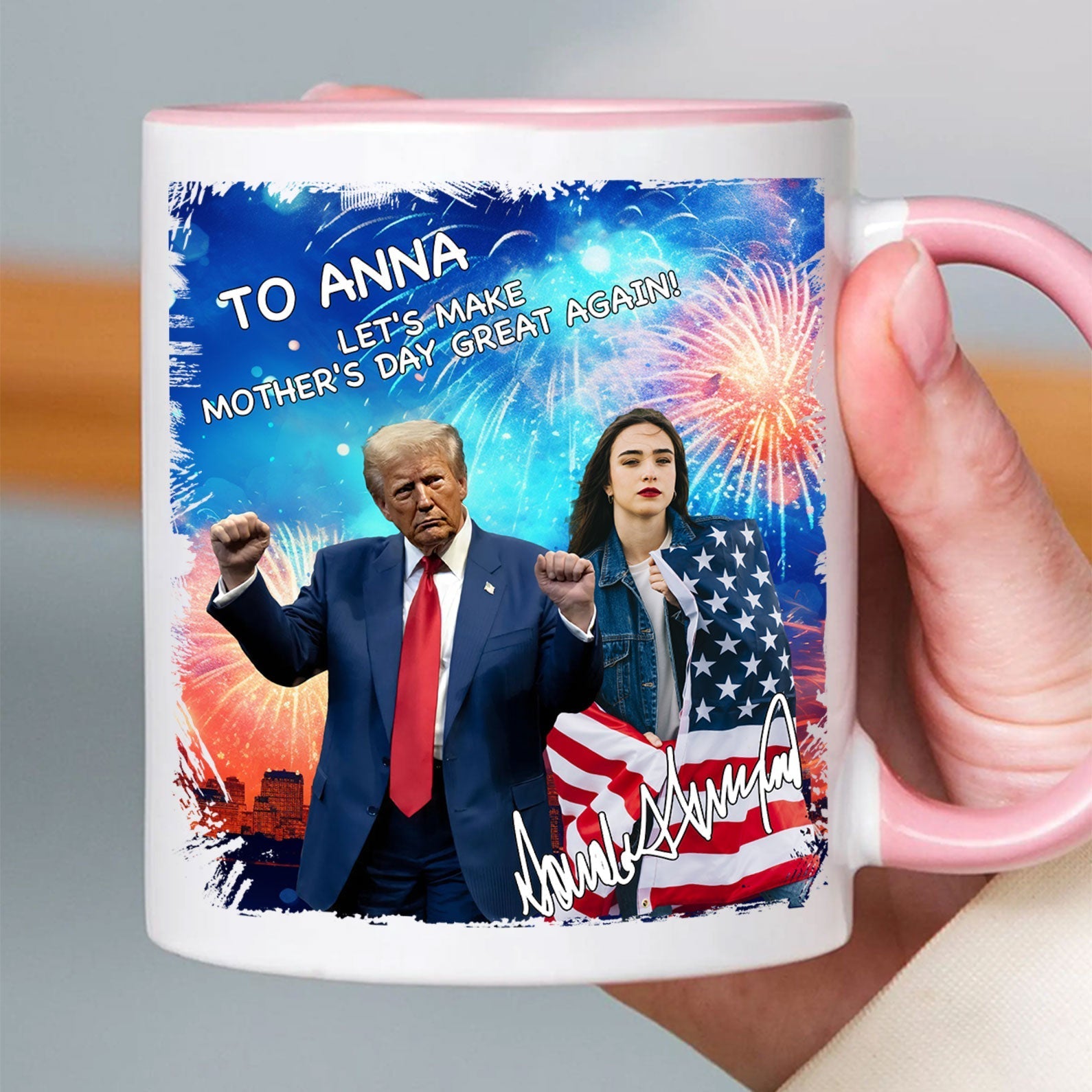 My Mom With Donald Trump Custom Photo Mug, Mother's Day Mug, Mother's Day Gifts, Gift For Mom, Trump 2025 682049 - GOP