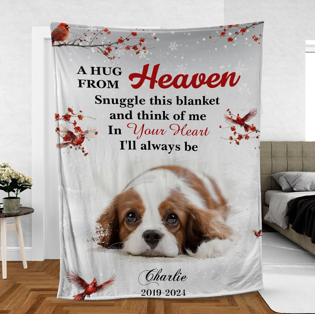 Snuggle This Blanket And Think Of Me, Personalized Memorial Blanket, Memorial Custom Photo Blanket, Remembrance Gift- 681979